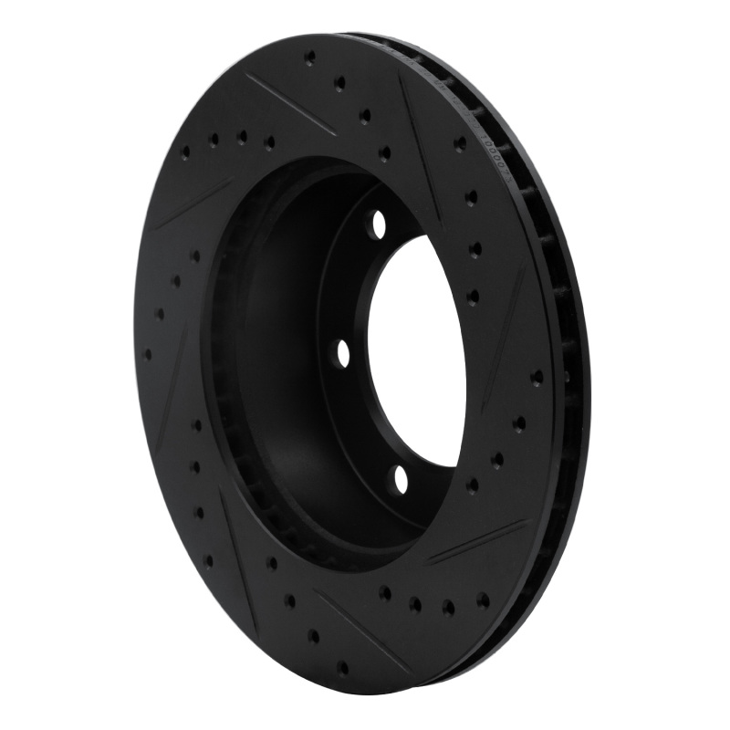 Toyota Tacoma Brake Rotor (1) - Front Left - R1 Concepts - Drilled & Slotted - Black - `95-`04